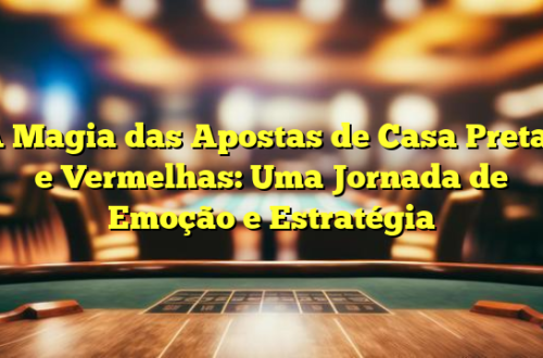 A Magia das Apostas de Casa Pretas e Vermelhas: Uma Jornada de Emoção e Estratégia