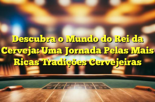 Descubra o Mundo do Rei da Cerveja: Uma Jornada Pelas Mais Ricas Tradições Cervejeiras